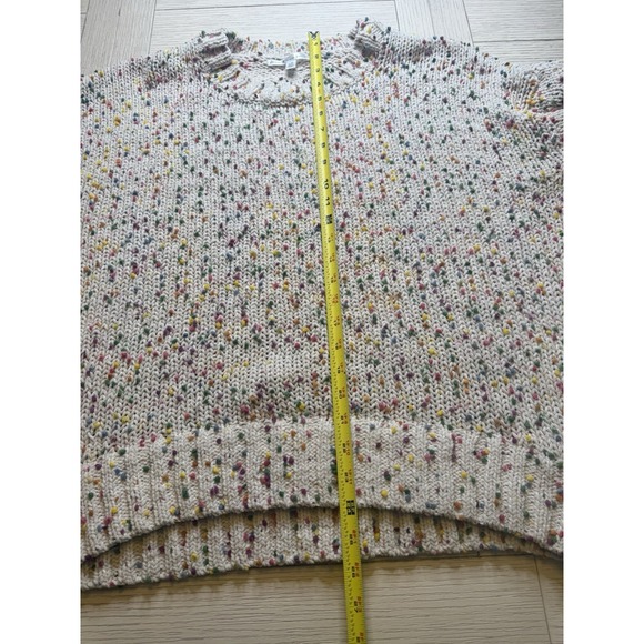 Seven 7 Women's Popcorn Rainbow Confetti Knit Long Sleeve Crewneck Sweater. Sz L - Picture 2 of 10